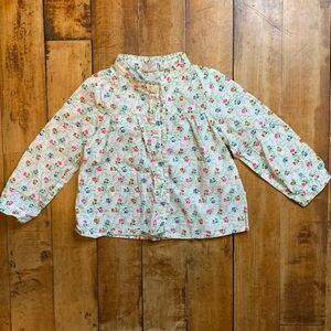 Gap floral long sleeve shirt 18 to 24 months girls blouse cotton spring
